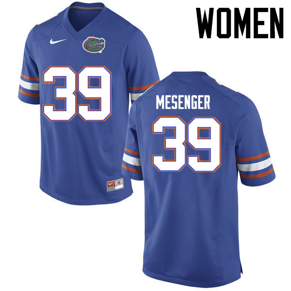 Women Florida Gators #39 Jacob Mesenger College Football Jerseys Sale-Blue